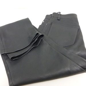Hermes France black deerskin leather jeans Designer rare Classic e36 waist 27